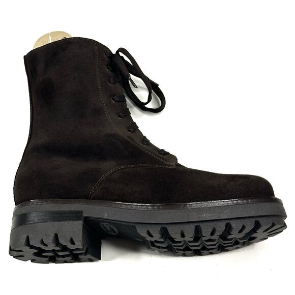 La Canadienne Brittany Dark Brown Suede Waterproof Lug Boot Womens 6M New $550 - Picture 9 of 14